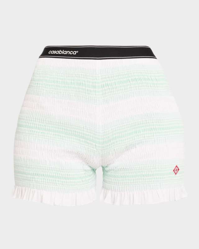 Stripe Shirred Shorts